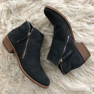 Dark Grey Suede Booties